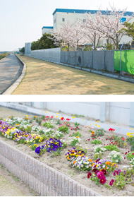 工場外部の芝生管理